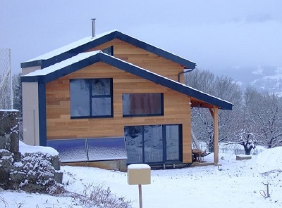 Maison ossature bois hiver